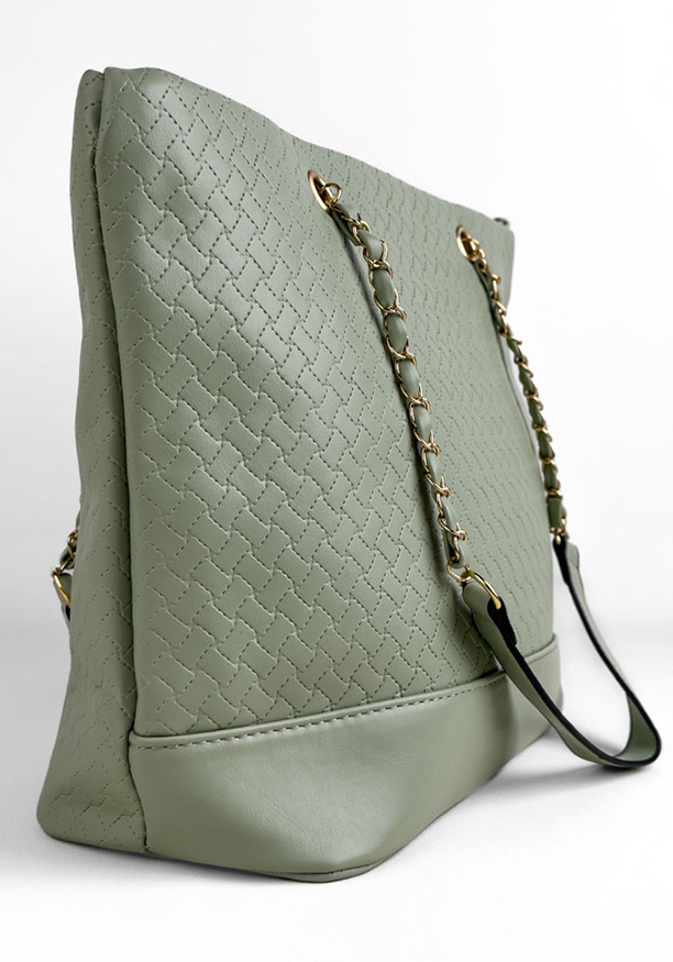 PASTEL GREEN DECORATIVE CHAIN HAND BAG